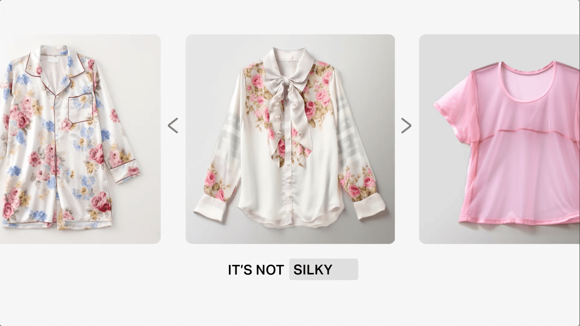 Filter by Fabric. It's not 'fleece', 'silky', or 'mesh'. Call for clear, accurate product descriptions.